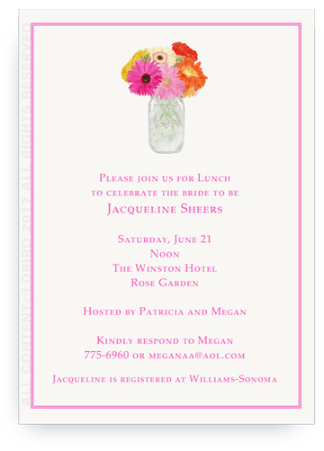 Silver Vase of Gerber Daisies invite